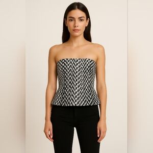 ✨ Elizabeth and James XS Strapless Peplum Tube Top — Built-In Bra ✨
